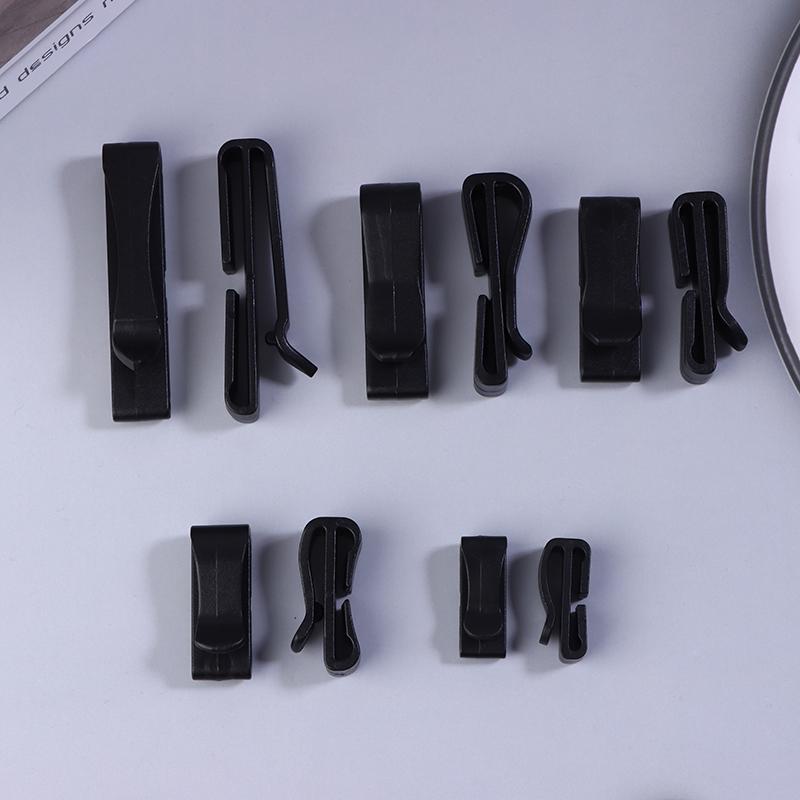 10Pcs/Pack Quick Slip Keeper Buckle End Clip Slider Black For Camping Hiking Backpack Adjusting Strap Webbing 20-51Mm