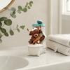 Resin Animal Statue Highland Cow Bathroom Figurine, Scottish Calf Bathing Statue, Funny Fun Figure Farmhouse Ornament for Home Office Tiered