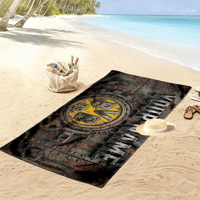 Custom Name,Borussia Dortmund Print Beach Towel, Large Soft Quick Dry Towel for Beach Camping Swimming