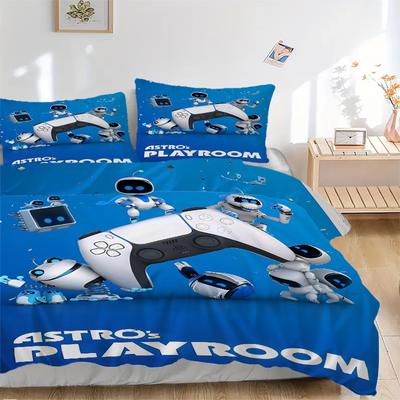Astro'S Playful Robots Print 3Pcs Bedding Setduvet Cover With 2 Bedropillowcase Home Birthday Gift