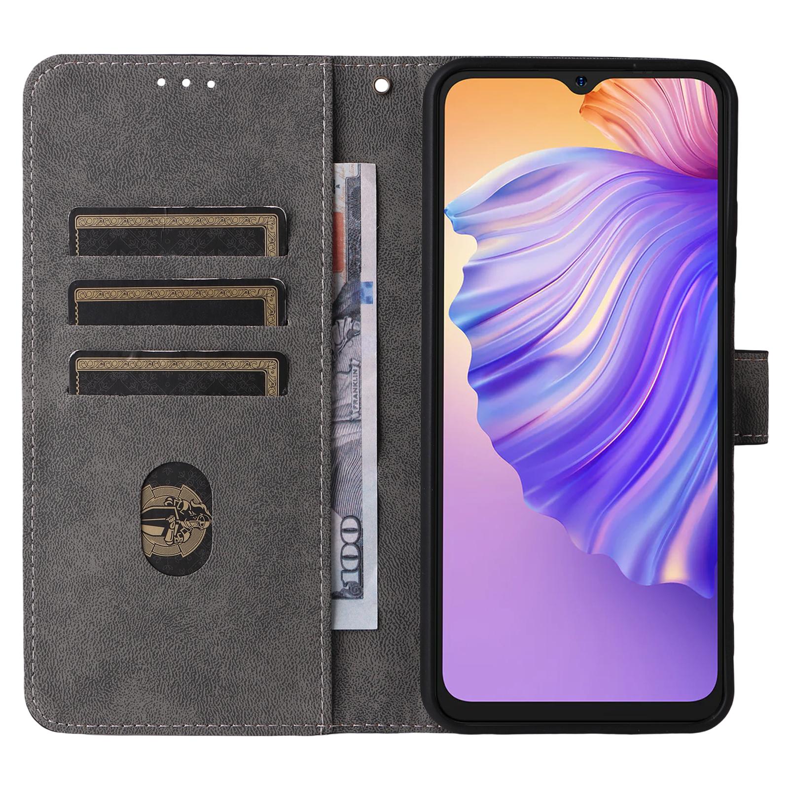 

For Ulefone Note 21 Case Wallet RFID Blocking PU Leather Cover Stand with Strap Brown