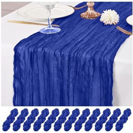 Transluzenter Dünner Knitter-Tischläufer Bankett-Tischdecke Grober Baumwoll-Tischdecke Vintage Tischdekoration