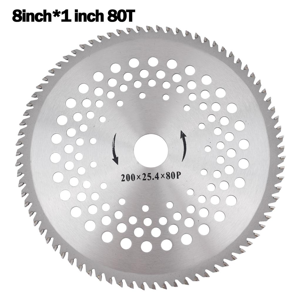 8 Inch 80T Brush Cutter Blade Tree Trimmer Saw Blade Carbide Lawn Mower Cutter Replacement Circular Saw Blade For Cutting Grass