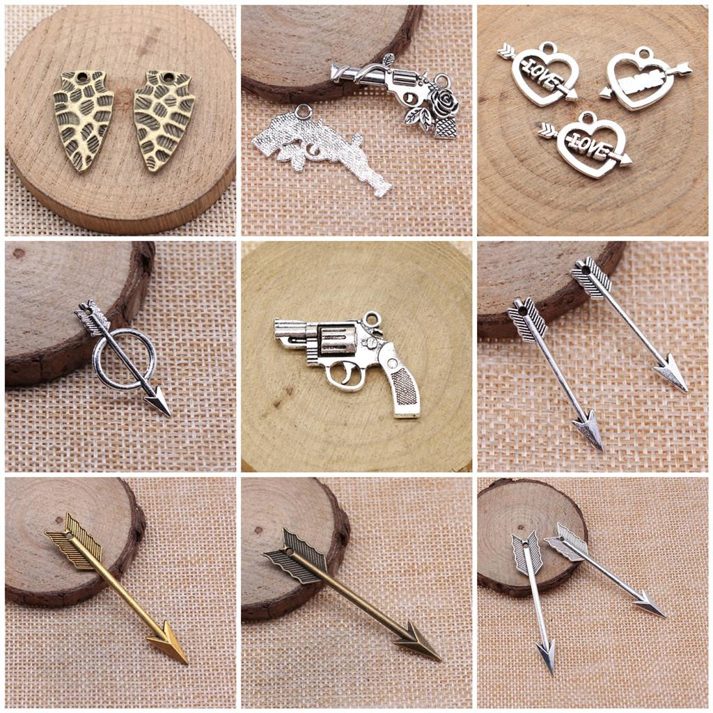 Bow Arrow Shaped Charms Pendant For Bracelet Necklace Jewelry Making Craft Findings