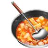 Küchenkochlöffel aus Edelstahl mit Holzgriff zum Braten und Rühren, mit Aufhängeloch zur praktischen Aufbewahrung
