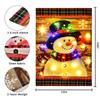 T02C!Lighted Winter Garden Flag For Outside 12X18in Double Sided For Yard Garden Lawn