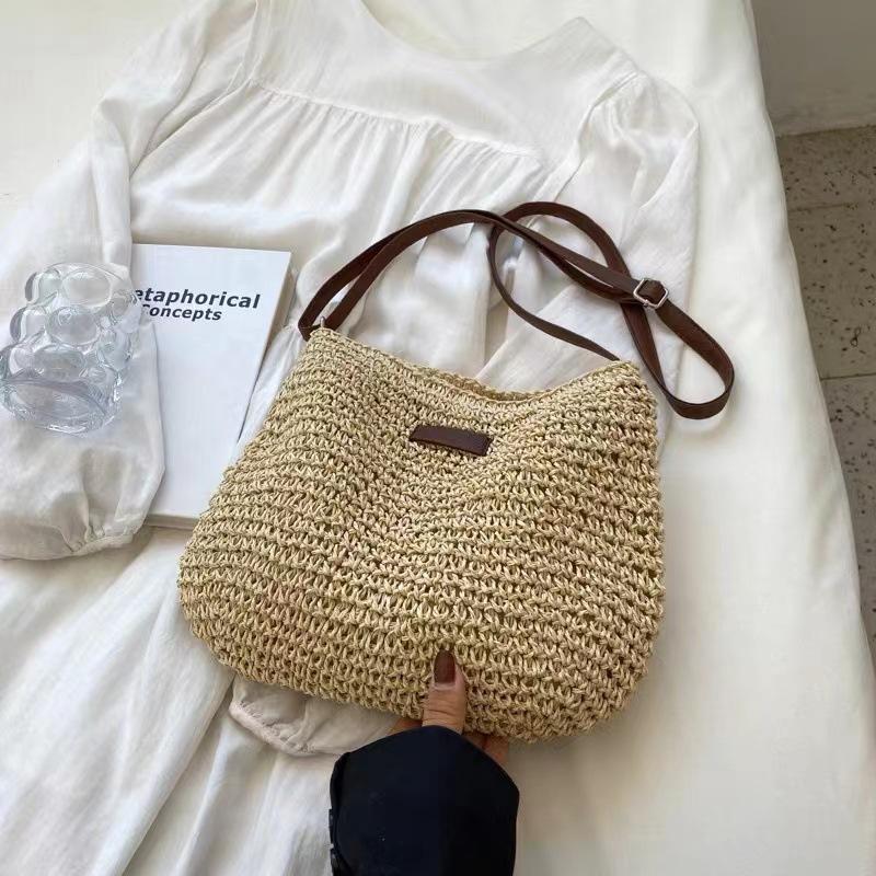 Straw Knitted Purses and Handbags Women Shoulder Bags Straw Woven Side Bag for Ladies Woman Handbag Beach Bag