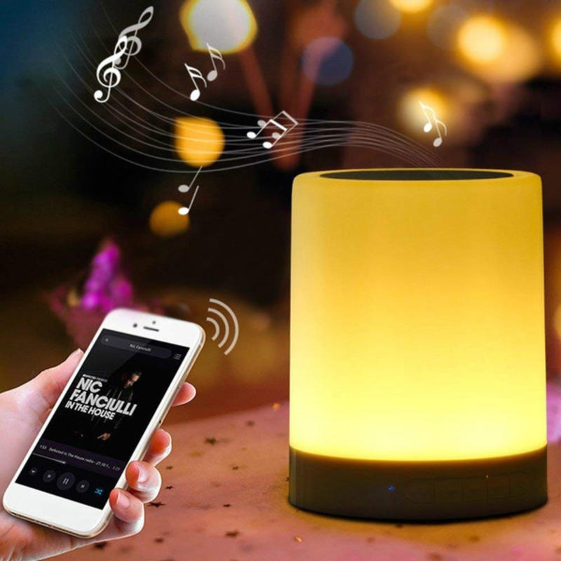 New Bluetooth LED Speaker Music Smart Touch and USB Battery Powered Night D