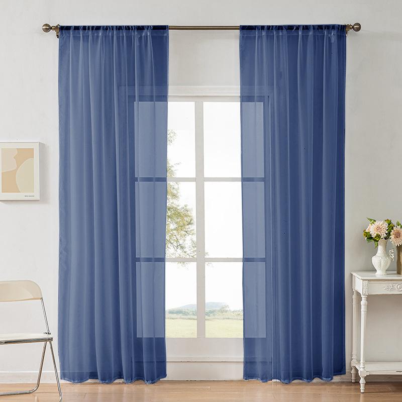Light Sheer Voile Curtains with Rod Pocket Semi-Transparent Window Drapes for Bedroom Living Room Dining Room Light Transmittance Lace Curtains