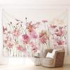 Pink Flowers Tapestry Wall Hanging Romantic Floral Wildflower Plants Nature Scenery Tapestrie Decoration For Bedroom Living Room
