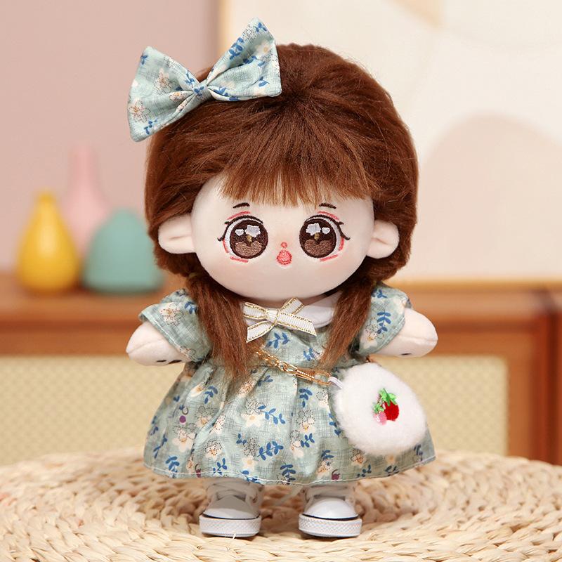 20cm Cotton Doll with Clothes Plush Doll Girl Dress Up Doll Girl Couple Celebrity Gift