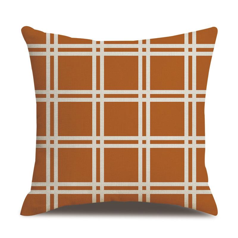 Thanksgiving Linen Pillowcase Autumn Pumpkin Print Pillow Cushion Cover