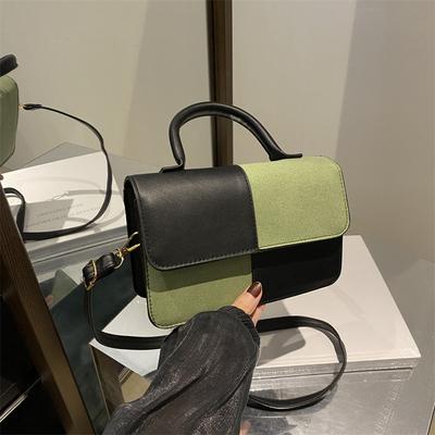 Niche Design Plaid Contrasting Color Shoulder Messenger Bag Women's 2025 Autumn New Versatile Checkerboard Small Square Bag