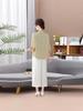 Chic Summer Two-Piece Chinese Style Suit for Mature Women - Loose, Fashionable, Slimming with Wide-Leg Pants