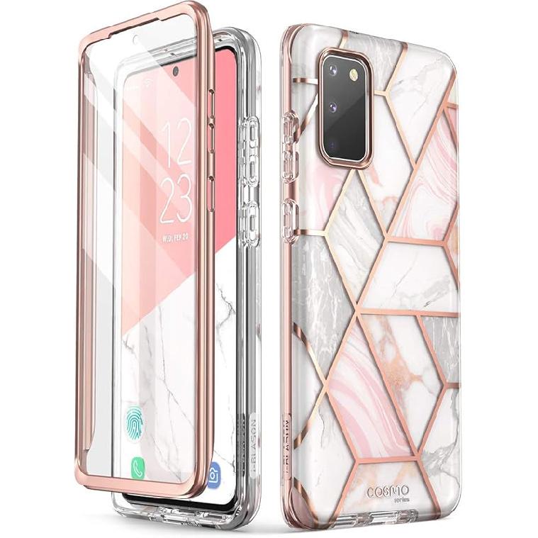 i-Blason Cosmo Series Designed for Samsung Galaxy S20 FE 5G Case (2020 Release), [Built-in Screen Protector] Slim Stylish Protective Case (Marble)