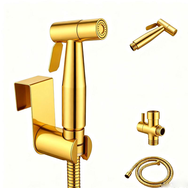 Modern Stainless Steel and ABS Handheld Bidet Set for Bathroom High Pressure Handheld Shattaf Sprayer for Muslim Toilet