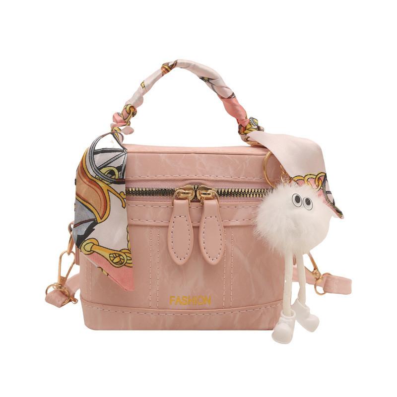 Street Style Small Bucket Bag For Women With Zipper Closure And Phone Pocket