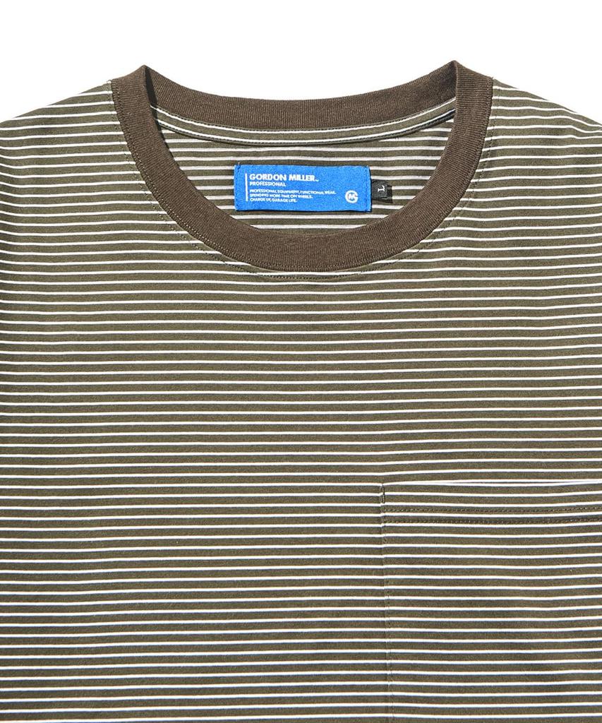 GORDON MILLER Short Sleeve Border Pocket L Size Dark Brown 1750822 Men's T-Shirt