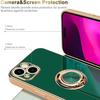 Coque pour iPhone 15 Plus - BOOLING - Vert Nuit - Protection TPU Antichoc - Anneau Support Rotatif - Souple