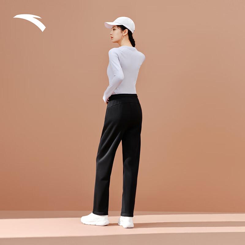 Anta Women's Fleece-Lined Slim-Fit Casual Straight-Leg Pants
