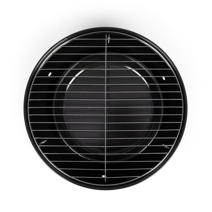 Portable Charcoal Barbecue - LIVOO - DOC301 - Ø34 Cm - Chrome-plated Grill - Height 18 Cm - Handles - Safety Latches