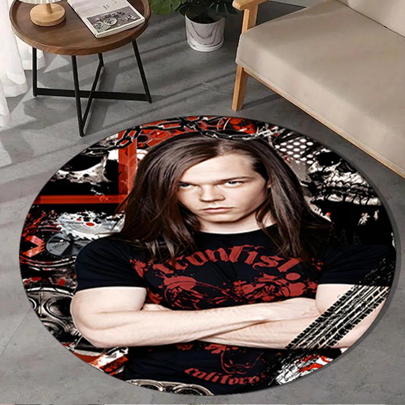 1PC Tokyo-Hotel Music Round Rug, Non-slip Chair Mat, Home Decor, Circle Carpet Perfect for Office, Bedroom, Living Room,Christmas Gift