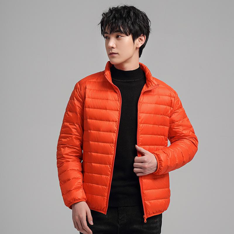 Light Short Down Jacket Men's New Hooded Jacket Winter Fashion Stand Collar Coat White Duck Down Men's Wear