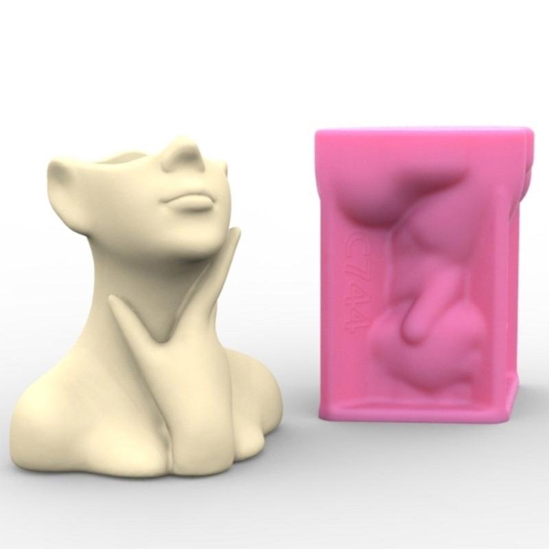 Abstract Portrait Flowerpot Mould Human Shaped Silicone Molds Succulents Planter Epoxy Resin Molds Indoor Home Decors