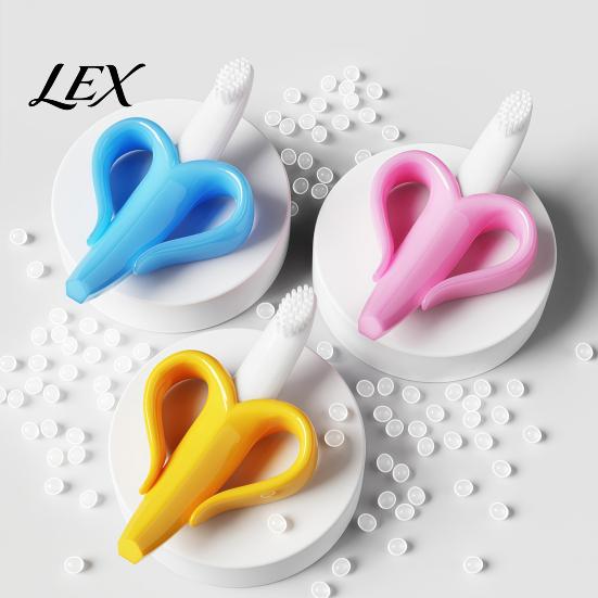 Gum Massaging Teethers Banana Silicone Teether, Baby Toothbrush Chew Toy with Raised Particles, Food-Grade Infant Oral Care Tools BPA-Free for