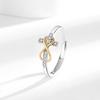 Hot selling cross electroplated two-color ring, simple and fashionable European and American style food ring