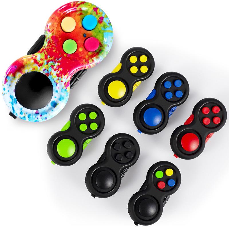 Colorful Handle Fidget Pad Anxiety Relief Cube Toy