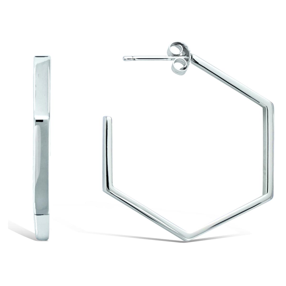 

Сокровища Лили [Q4060] - Позолоченные серьги-кольца Cleopatra Шестигранник с серебряным родиевым покрытием 30 мм 3 мм