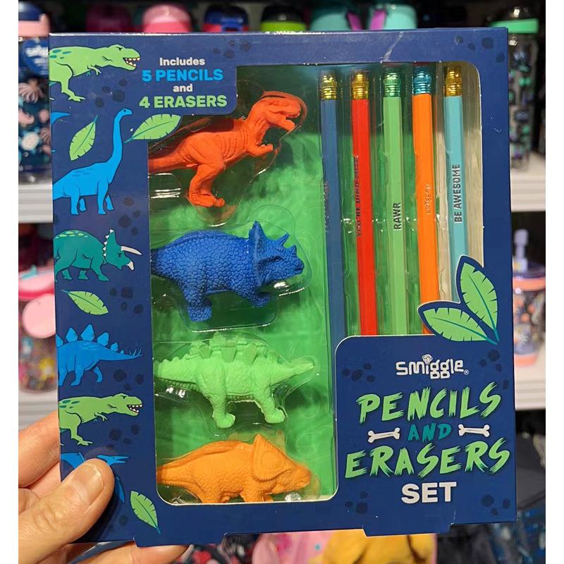 Smiggle Australia Primary School Pencil & Eraser Gift Set - Large Capacity