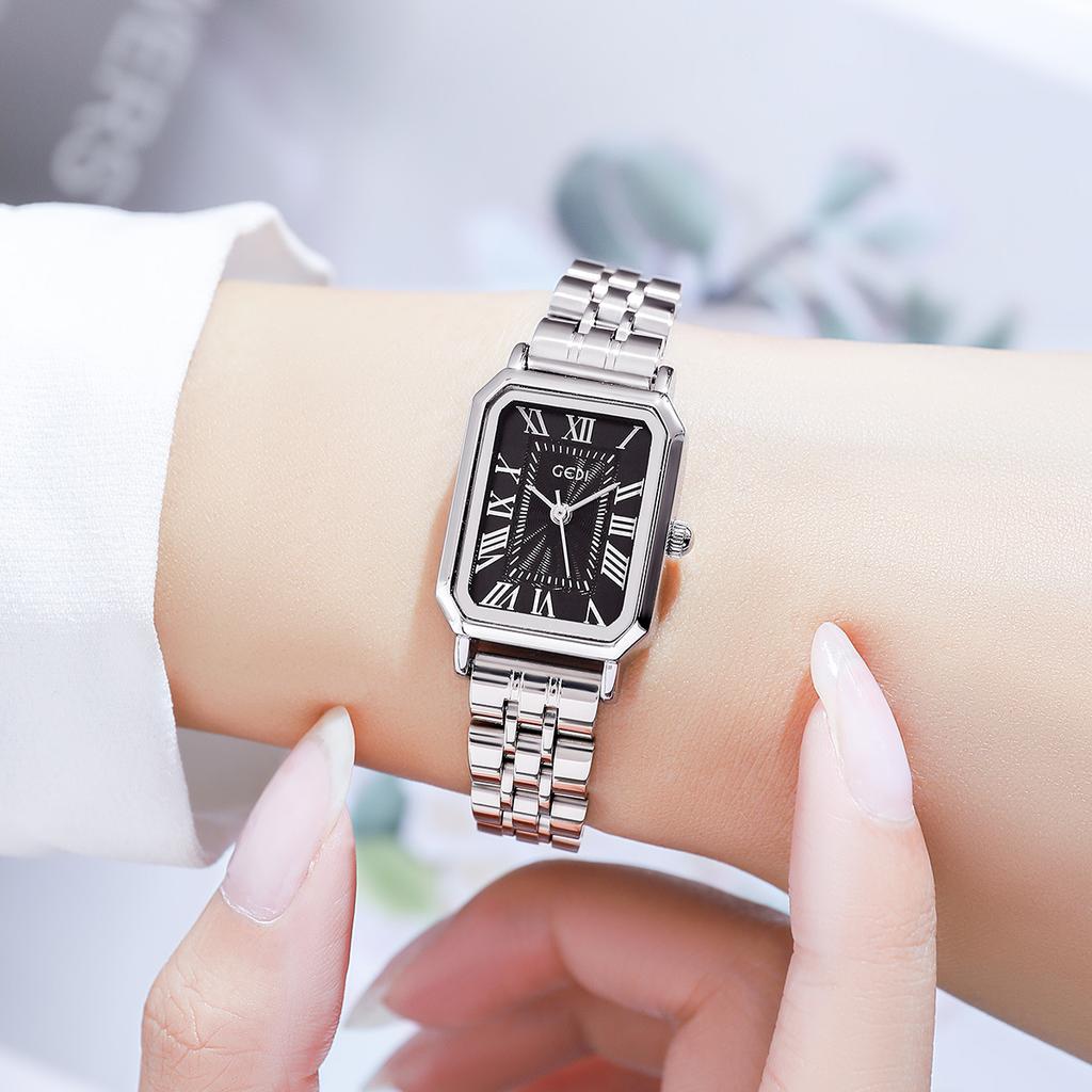 French Style Women'S Watch Simple Retro Square Stainless Steel Watch Quartz Steel Belt Women'S Watch