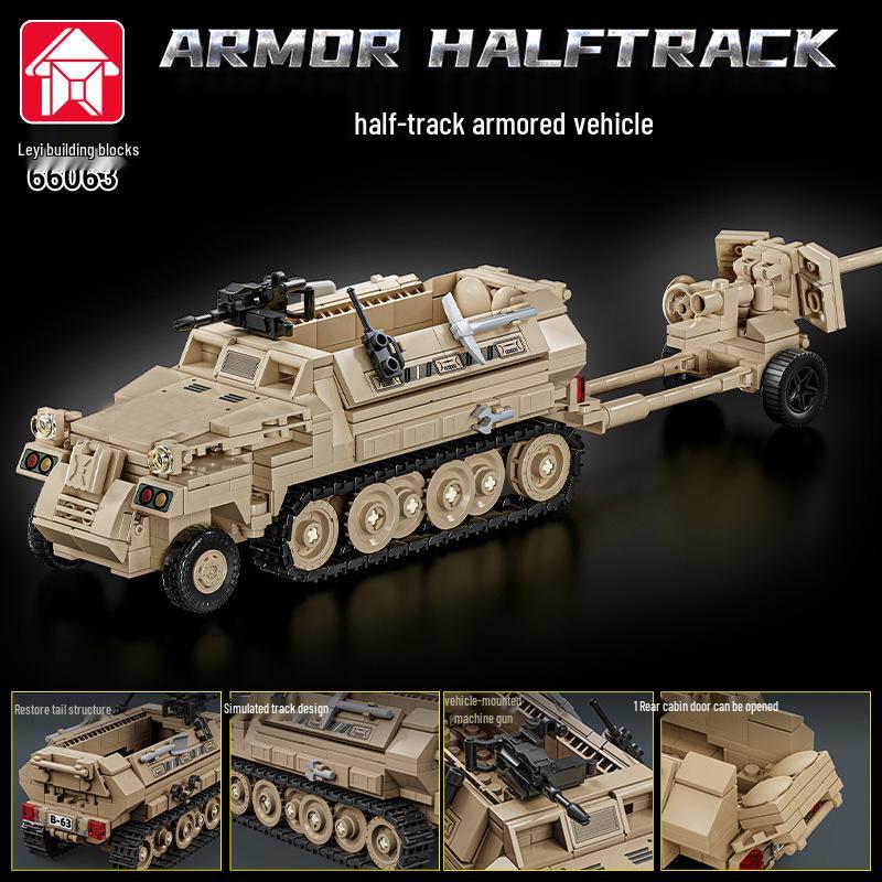LeYi Building Blocks: King Tiger Tank Model Educational Toy 66077 for Kids