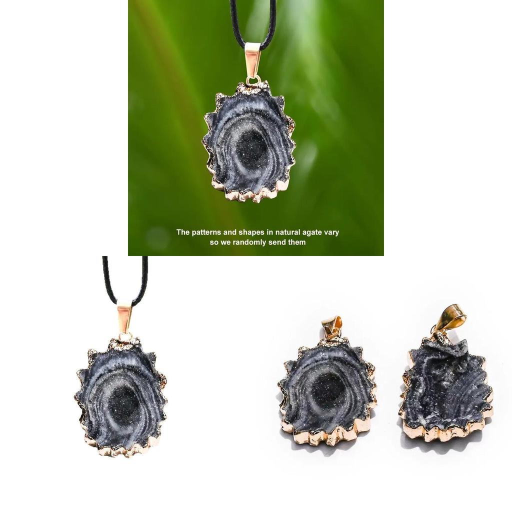 Natural Crystal Agate Sunflower Pendant With Galaxy Pattern For Jewelry Enthusiasts