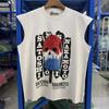 ZYLLO Destroyed Washed White Letter Print Vintage Ripped Short-Sleeved T Shirts Men Women Streetwear