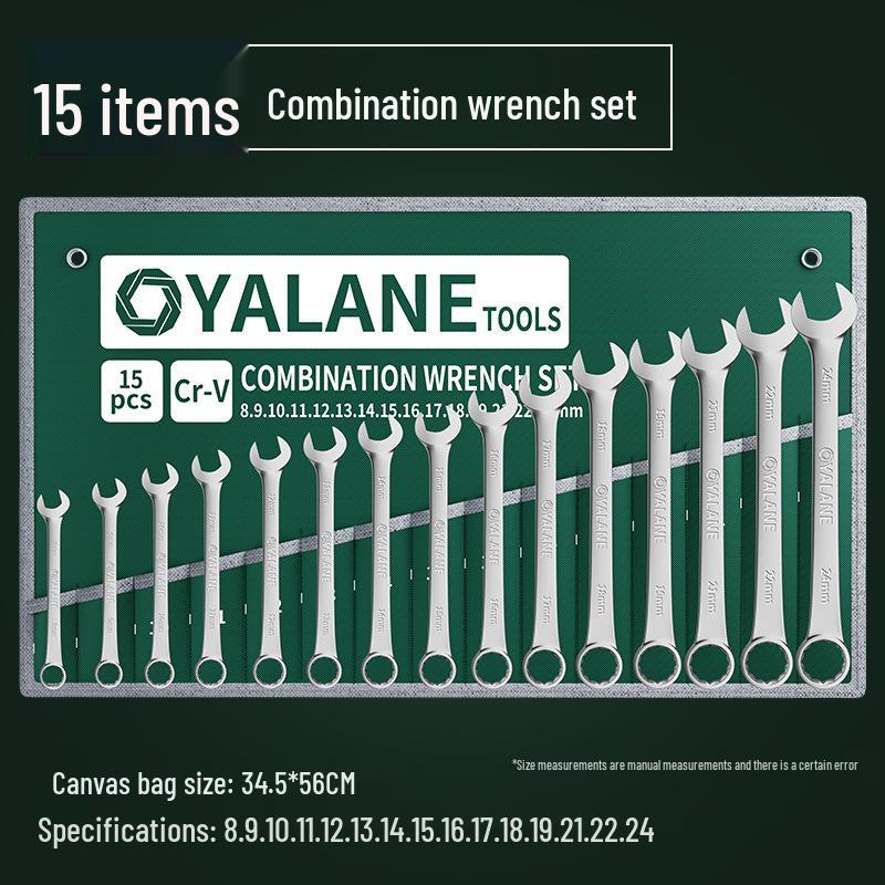 Multifunktionales 24-teiliges Doppelmaulschlüssel-Set für schnelle Autoreparaturen – Universelles mattes Doppelmaulschlüssel-Werkzeugset