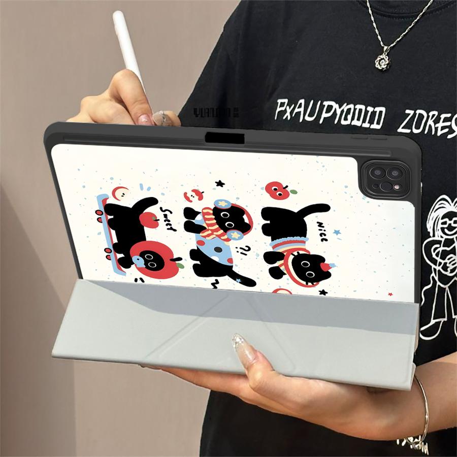 Holder Cover Tablet Case For iPad Pro 2025 Air 4 5 M3 M2 1 2 M4 11inch Mini 6 7 Pro 11th 10th 9th 8th 7th 12.9inch Cartoon Cute