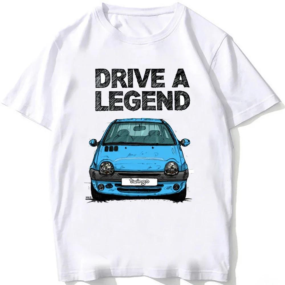 ZheXiong TEE Nieuwe Zomer Heren Korte Mouw Rijd een Legende Twingo Laat Halogeen Model Sportwagen T-shirt Jongen Witte T-shirts Heren Casual Tops 2XL