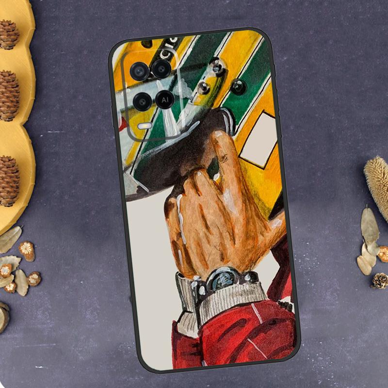 Racing Ayrton Senna For OPPO A57s A53 A31 A5 A9 A15 A16 A17 A77 A76 A96 A52 A72 A91 A93 A54 A74 A94 Phone Case