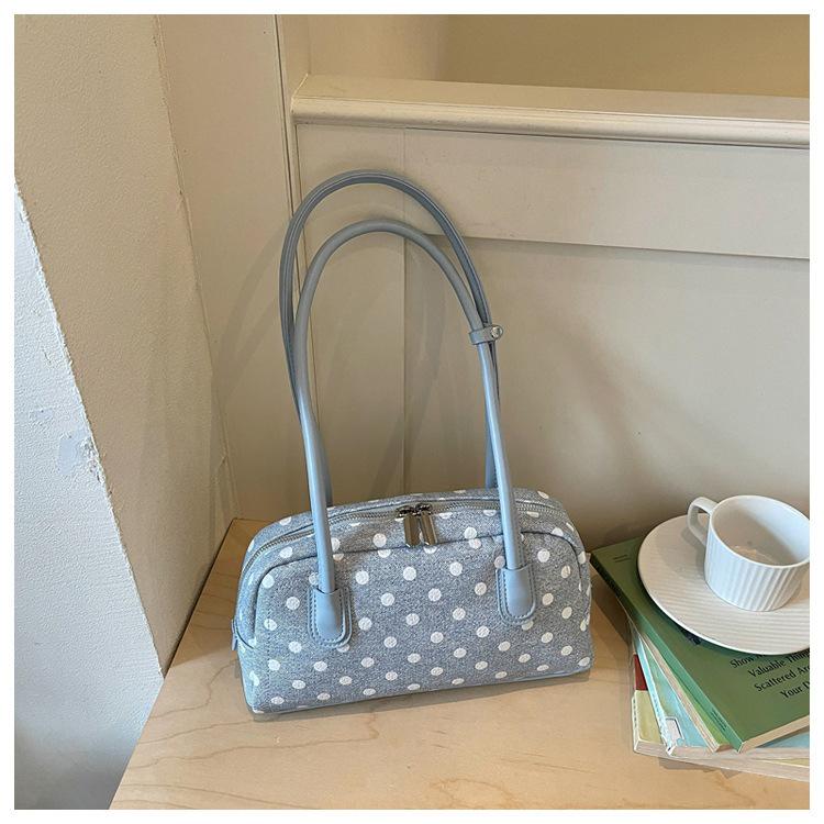 2026 Korean Polka Dot Bowling Handbag: Stylish Single Shoulder Underarm Bag