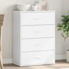 VidaXL Buffet, Sideboard with Drawers, Living Room Storage Furniture, Interior, Modern, White Wood 840499