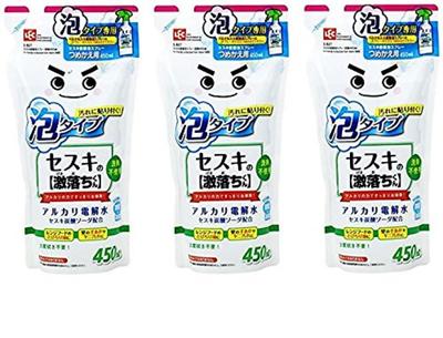 Sesquino Gekiochikun Foam Spray 450ml Electrolyzed Water Sodium X 3 [Bulk Purchase] Close-fit Refill, (Alkaline + Sesquicarbonate)
