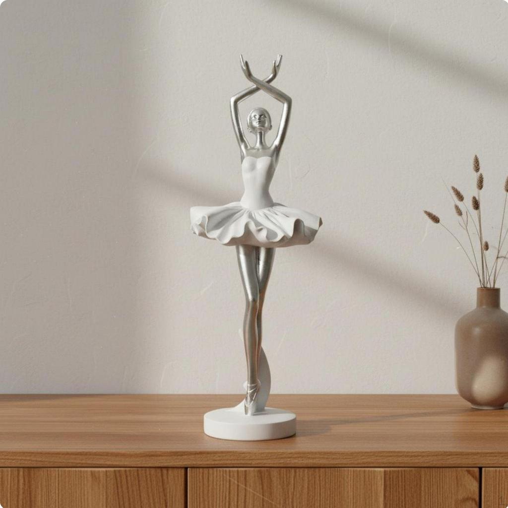 Ballerina Figurine Elegant Design Ballet Statue Artistic Decor Dancing Girl Ornament for Girls,