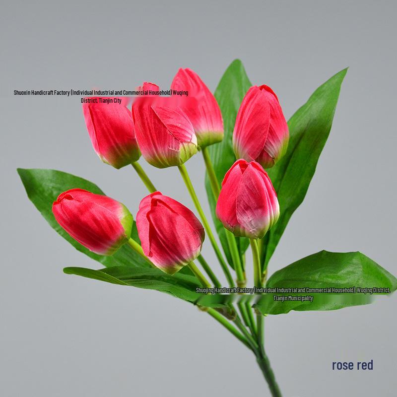 Шелковый букет из 7 тюльпанов для свадьбы, церемонии, украшения стола или окна