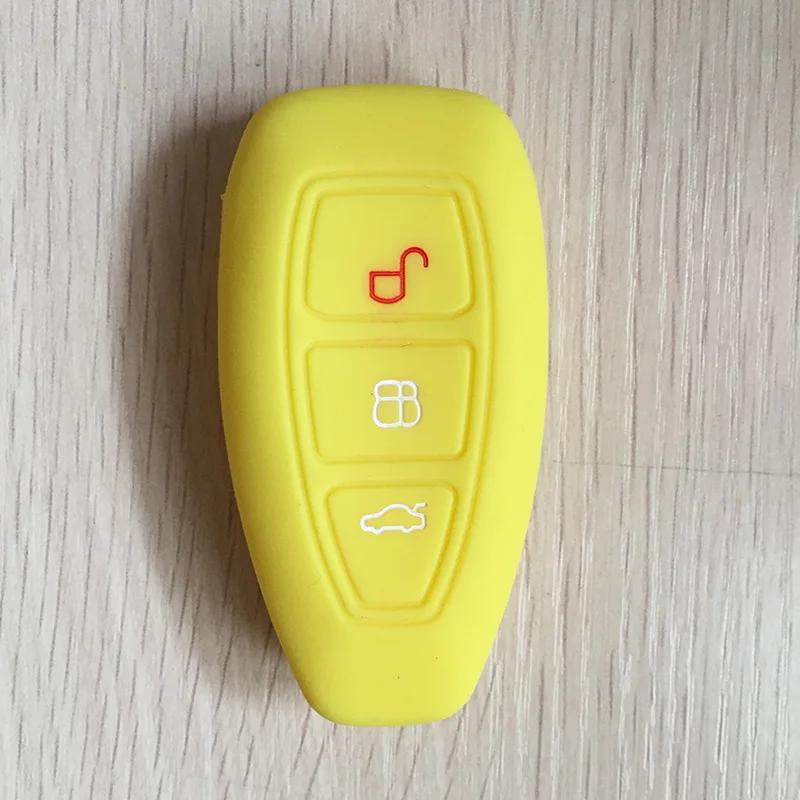 Silicone rubber car key case cover for Ford Focus 3 MK3 ST RS Ecosport Kuga New fiesta Fiesta Focus Mondeo3 Buttons smart key