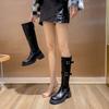 Cowhide version fashion high-heeled knight boots autumn new women's platform versatile but knee boots boots boots