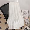Sisbisa A-Line Hollow-Out High-Waist Midi Skirt