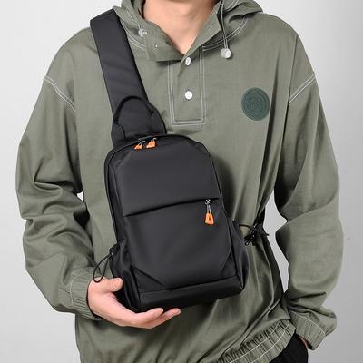 Trendy Men's Chest Bag Crossbody Bag Multi-functional Outdoor Cycling Sports Shoulder Bag Large Capacity Postage Bag